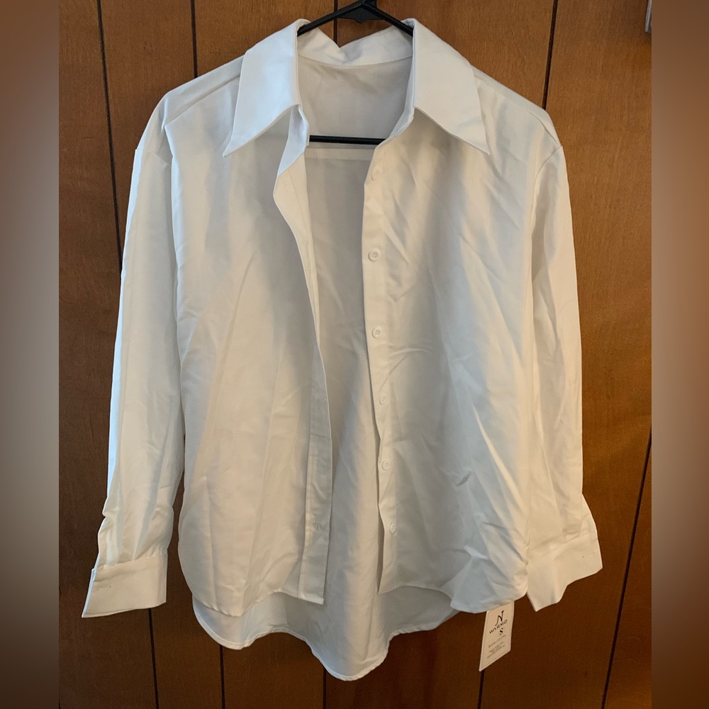 NWT Warmo Haute Couture Collared Long Sleeves Shirt Top Button Up Size Small